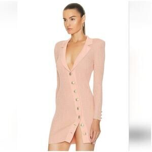 Retrofete Dusty Peach Mimi Dress Long Sleeve Size XL NWT Ribbed